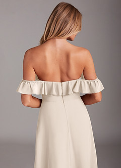 Azazie Lyra Bridesmaid Dresses White Alabaster A-Line Chiffon Convertible Dress image8