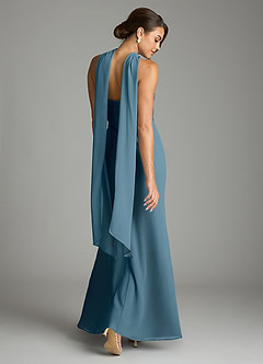 Azazie Saylor Vestidos de damas de honor Vestido de Bermudas de Gasa de Corte Sirena con Sin tirantes image9