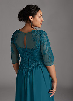 Azazie Harriet Mother of the Bride Dresses Ink Blue A-Line Scoop lace Mesh Dress image8