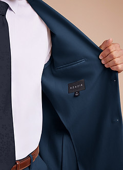 front Owen Dark Navy Lightweight Tailored Suit Jacket