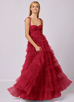 Barbie ♥ Azazie Bridesmaid Dresses Scarlet A-Line Sweetheart Neckline Tulle Dress image3
