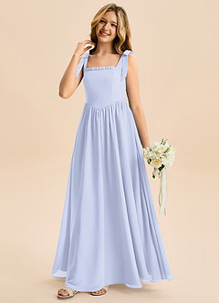 Azazie Delia Junior Abito A-Line in Chiffon Fiocco Lavanda image4