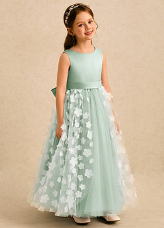 Azazie Maya Flower Girl Klänningar Klä Balklänning i Tyll Rosett image2