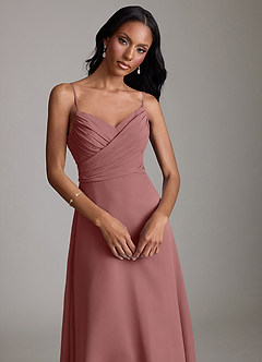 Azazie Kali Brautjungfernkleider Eine Linie Plissee Chiffon Kleid Wüstenrose image5