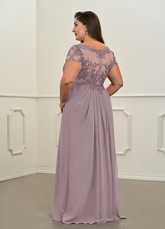 Azazie Dunja Mother of the Bride Dresses Dusk A-Line V-Neck Lace Chiffon Dress image12