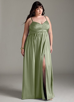 Azazie Alia Robes à essayer chez vous Robe Trapèze en Satin extensible Plissé Noir image12