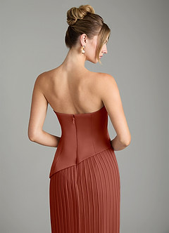 Azazie Tierney Bridesmaid Dresses Auburn A-Line Strapless Chiffon Convertible Dress image12