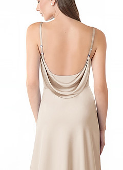 Azazie Alaija Bridesmaid Dresses White Alabaster Mermaid Side Slit Stretch Satin Dress image6