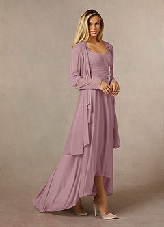 Azazie Anne Mother of the Bride Dresses Dusty Rose Sheath Sweetheart Sequins Lace Dress image3
