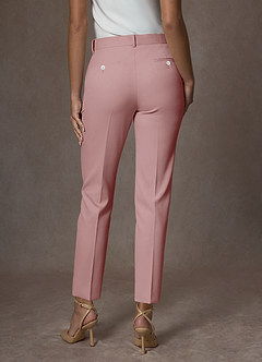 front Whitney Stoffige Roos Gestructureerde stretchbroek tot op de knie