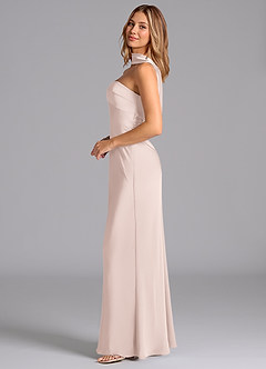 Azazie Lusinda Bridesmaid Dresses Blushing Pink Mermaid Strapless Stretch Satin Dress image5