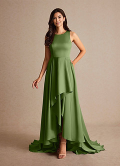 Azazie Niles Mother of the Bride Dresses Juniper A-Line Trains Stretch Satin Dress image8
