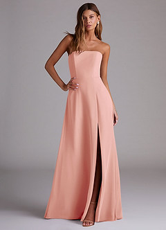 Azazie Wren Bridesmaid Dresses Rosette A-Line Side Slit Chiffon Convertible Dress image3