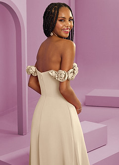 Barbie ♥ Azazie Bridesmaid Dresses Champagne A-Line Off the Shoulder Chiffon Convertible Dress image2