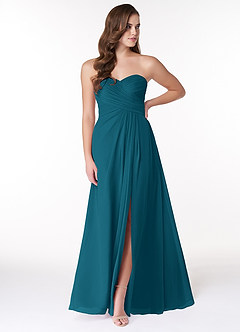 Azazie Arabella Allure Bridesmaid Dresses Ink Blue A-Line Sweetheart Neckline Chiffon Convertible Dress image1