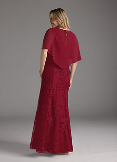 Azazie Whilhelmina Mother of the Bride Dresses Burgundy Mermaid Lace Chiffon Dress image2
