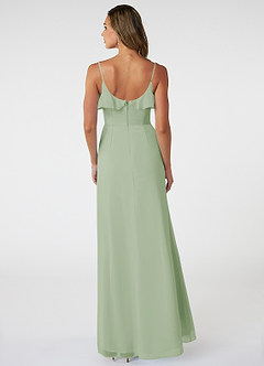 Azazie Natalia Bridesmaid Dresses Dusty Sage A-Line Chiffon Dress image2