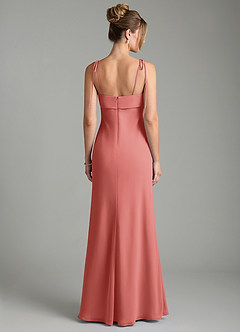 Azazie Ellia Robes de demoiselle d'honneur Robe Trapèze en Mousseline de soie Nœud Antique Rose image5