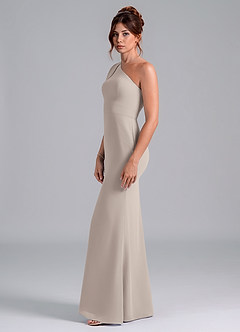 Azazie Rinna Bridesmaid Dresses Frost Mermaid One Shoulder Chiffon Dress image4