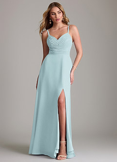 Azazie Terese Bridesmaid Dresses Mist A-Line Pleated Chiffon Dress image1