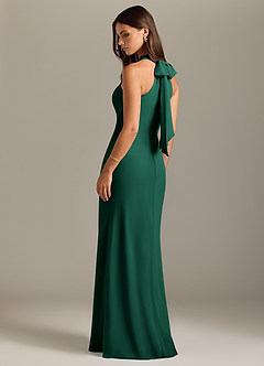 Azazie Doretta Bridesmaid Dresses Emerald Mermaid Pleated Chiffon Dress image7