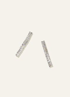 front Pointed Collar Crystal Tennis Necklace and Earrings Jewelry Set