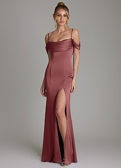 Azazie Nira Brautjungfernkleider Meerjungfrau-Linie Korsett Stretch-Satin Kleid Amethyst image5