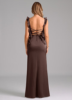 Azazie Jessamine Bridesmaid Dresses Ganache Sheath Corset Stretch Satin Dress image6