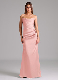 Azazie Lucille Bridesmaid Dresses Powder Pink Mermaid Strapless Stretch Satin Convertible Dress image1