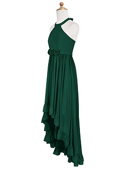Azazie Hermione Junior Emerald A-Line Chiffon Dress image8