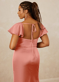 Christian Siriano Bridal for Azazie 1005 Bridesmaid Dresses Coral Sheath Sweetheart Neckline Stretch Satin Dress image16