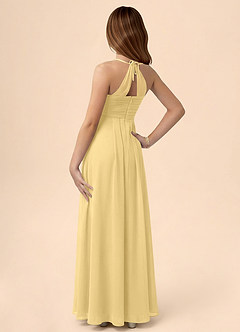 Azazie Ginny Junior Butter A-Line Pleated Chiffon Dress image2
