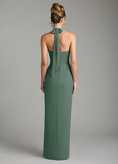 Azazie Arnelle Bridesmaid Dresses Eucalyptus Sheath Pleated Chiffon Dress image2