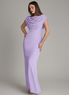 Azazie Hadley Bridesmaid Dresses Lilac Mermaid Pleated Chiffon Dress image8