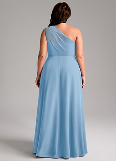 Azazie Phaedra Robes à essayer chez vous Robe Trapèze en Mousseline de soie Asymétrique Noir image6