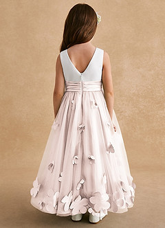 Azazie Vi Flower Girl Dresses Rose Petal A-Line Sleeveless Tulle Dress image12