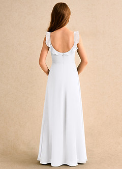 Azazie Chip Girls Formal vestidos de niña de las flores Vestido de Blanco de Gasa de Corte en A con Sin mangas image2