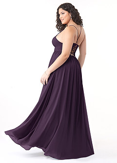 Azazie Aaida Bridesmaid Dresses Plum A-Line Corset Chiffon Dress image10