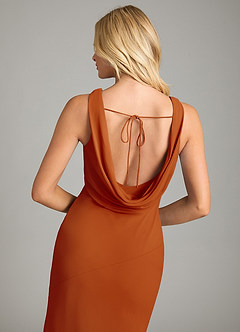 Azazie Rylina Bridesmaid Dresses Paprika Mermaid Pleated Chiffon Dress image2
