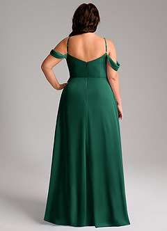 Azazie Marley Bridesmaid Dresses Emerald A-Line Off the Shoulder Chiffon Convertible Dress image12