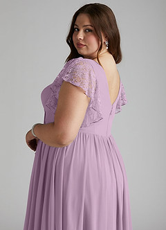Azazie Zella Bridesmaid Dresses Wisteria A-Line Lace Chiffon Dress image11