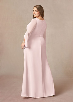 Azazie Belinda Mother of the Bride Dresses Blushing Pink A-Line V-Neck Pleated Chiffon Dress image9