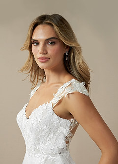 Azazie Moonstone Wedding Dresses Diamond White A-Line Sweetheart Sequins Tulle Dress image5