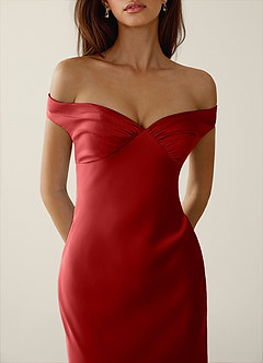 Gwendonme Merlot Satin Crystal Linen Prom Dress image5