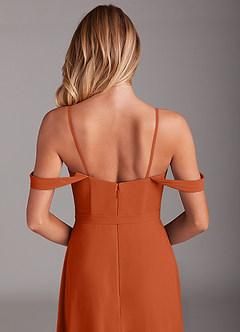 Azazie Aaron Final Sale Burnt Orange A-Line Off the Shoulder Chiffon Convertible Dress image9