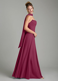 Azazie Gabriela Bridesmaid Dresses Mulberry A-Line Corset Chiffon Dress image3