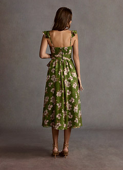 Kelsey Midi Klänning Green Floral image2