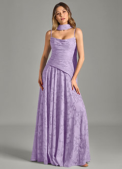 Azazie Gabriela Bridesmaid Dresses Lilac A-Line Strapless Floral Burnout Dress image6