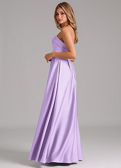 Azazie Lucienne Bridesmaid Dresses Lilac A-Line Strapless Stretch Satin Convertible Dress image3