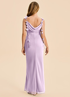 Azazie Trinity Junior Frosted Lilac Mermaid Pleated Chiffon Dress image2